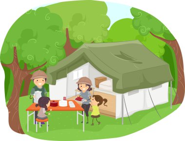 Aile piknik yapıyor.