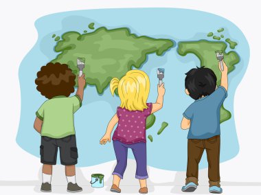 Earth Map Kids clipart