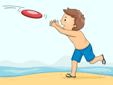 Çocuk bir frizbi yakalamak