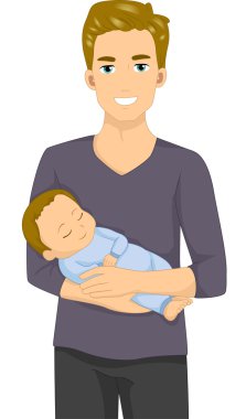 bir bebek tutan adam