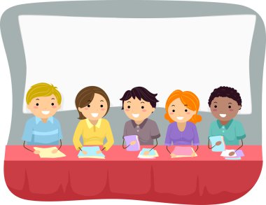 İnsanlar bir Panel görüşme için hazırlık