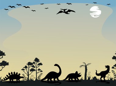 Dinozor siluetleri arka plan