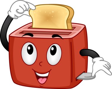 Tost makinesiyle ekmek maskot