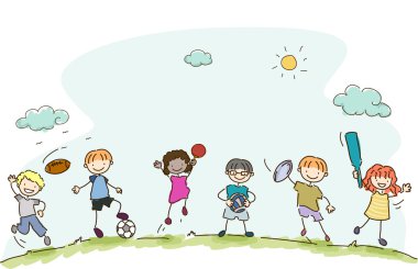 Farklı spor oynayan çocuklar