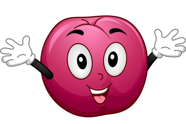 Plum Mascot with Open Arms — Stock Photo, Image