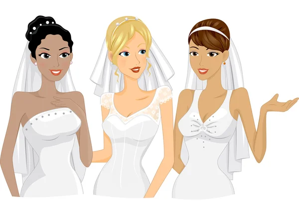 Group of Young Brides — Stock Photo, Image