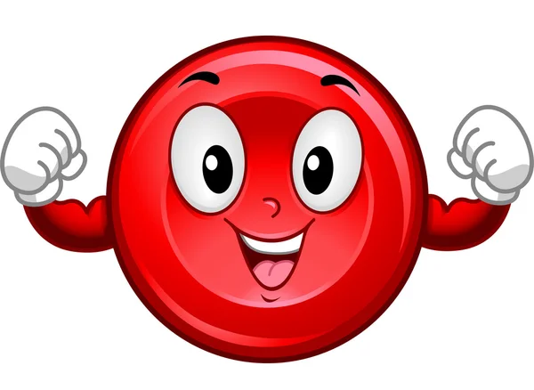 Kırmızı kan hücre maskot — Stok fotoğraf