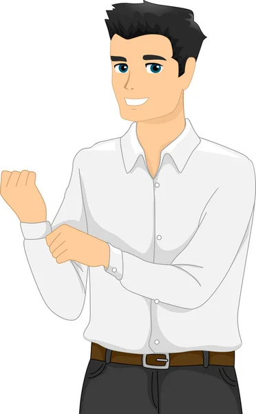 Man Buttoning Sleeve — Stock Photo, Image