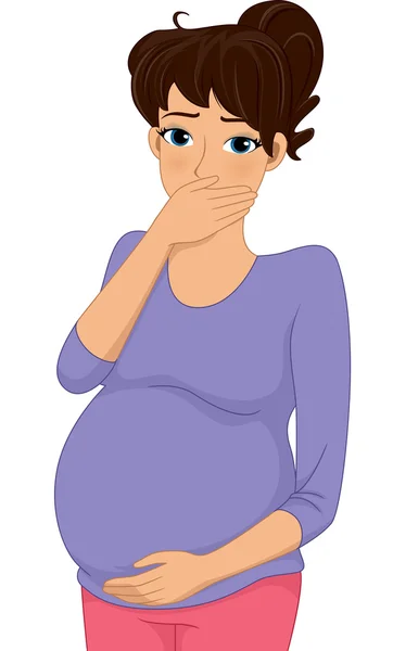 Pregnant Woman With Morning Sickness — Stock Photo, Image