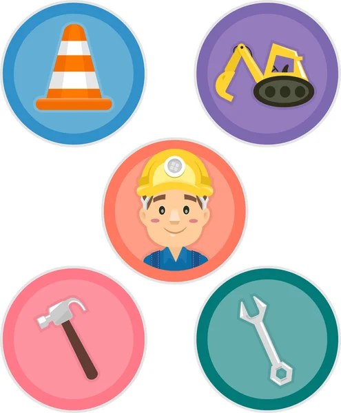 Construction Themed Stickers — Stock Photo, Image