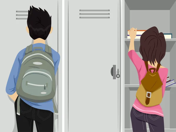 Students Standing Near Lockers — Stock Photo, Image