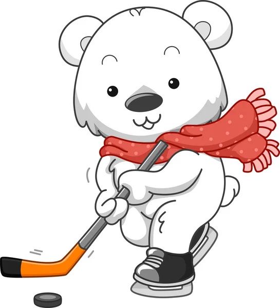 Polar Bear hockeyspeler — Stockfoto