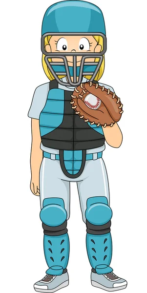 Baseball Catcher ragazza — Foto Stock