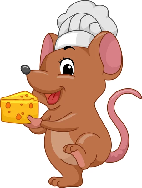 Mouse Chef With Cheese — Stock Photo, Image