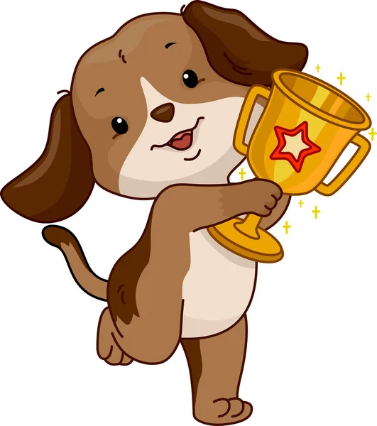 Dog Proudly Displaying Trophy — Stock Photo, Image