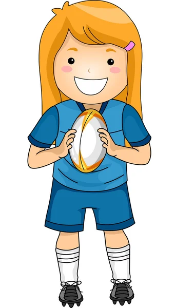 Meisje in Rugby Gear — Stockfoto