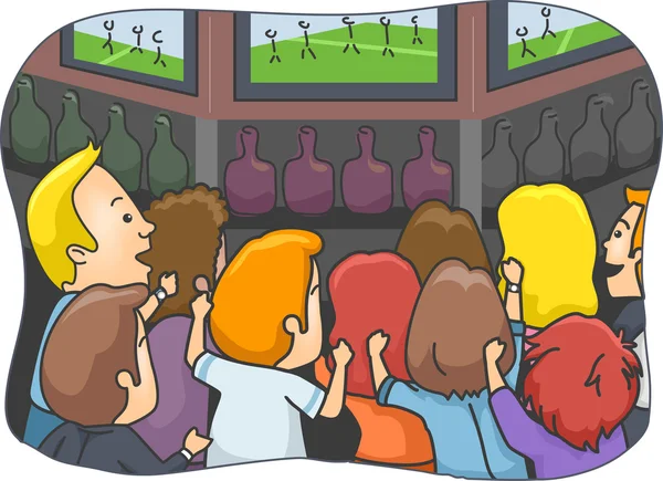Les gens qui regardent le sport dans un pub — Photo