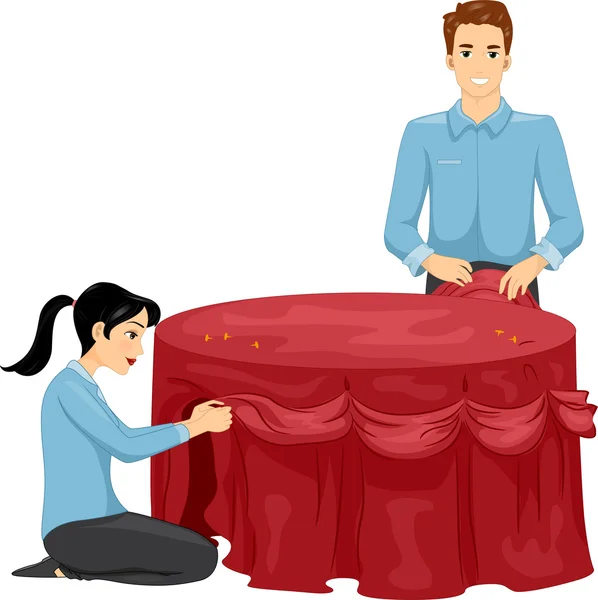 Tischdecken für Mann und Frau — Stockfoto