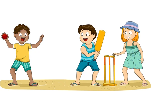 Kinder spielen Cricket — Stockfoto