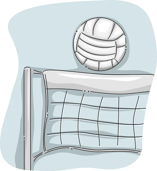 Volleyball Perched on a Net — Stock Photo, Image