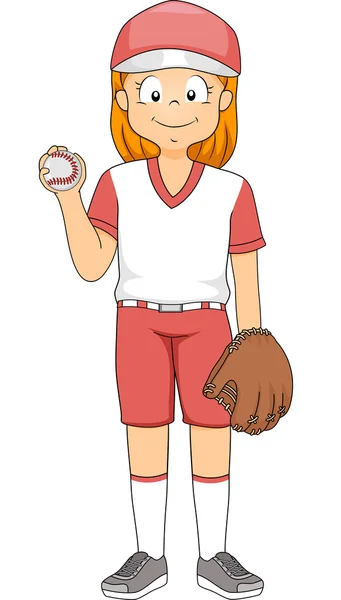 Baseball Pitcher Girl — Stock Photo, Image