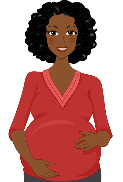 Έγκυος γυναίκα της Αφρικής και της Αμερικής — Φωτογραφία Αρχείου