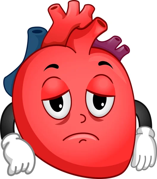 Mascote de coração fraco — Fotografia de Stock