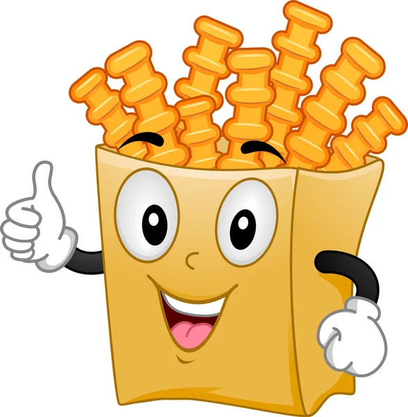 Crinkle Cut Fries Mascotte — Foto Stock