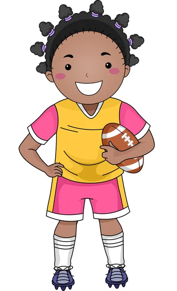 African-American Football Girl — Stock Photo, Image