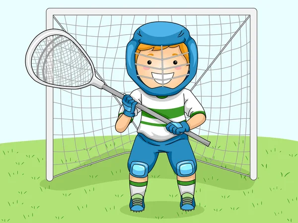 Lacrosse portero chico — Foto de Stock