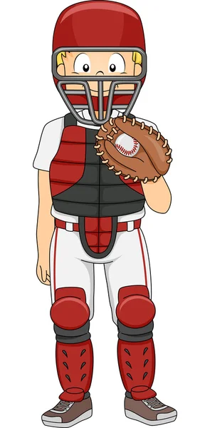 Beyzbol Catcher çocuk — Stok fotoğraf