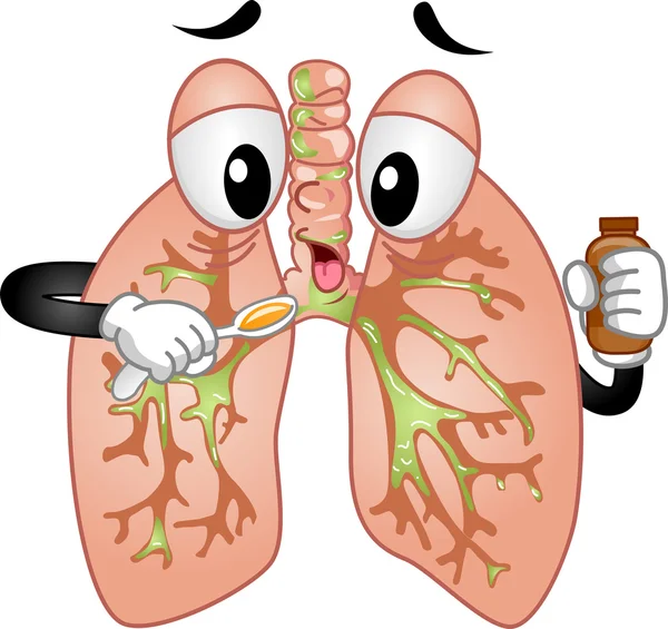Lungs Mascota tomando jarabe para la tos —  Fotos de Stock