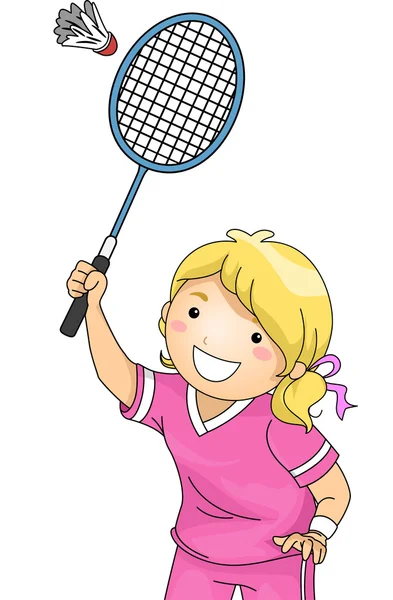 Girl Playing Badminton — Stock Photo, Image