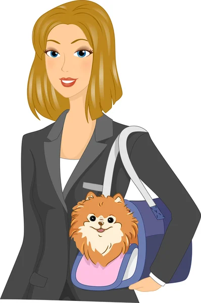 Girl Carrying Dog — Stock Photo, Image