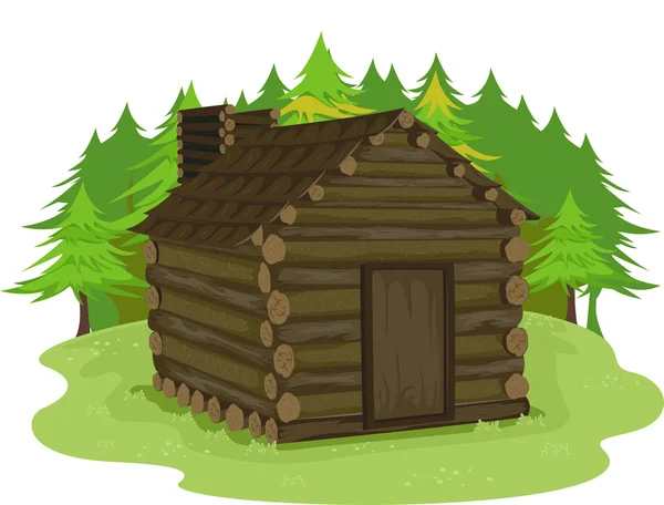 Petite cabane en bois rond — Photo