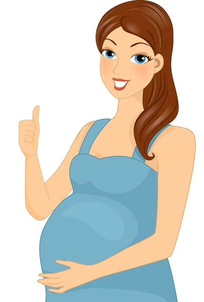 Těhotná žena dává palec — Stock fotografie