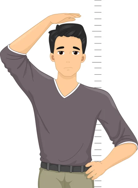 Guy Despairing Over Height — Stock Photo, Image