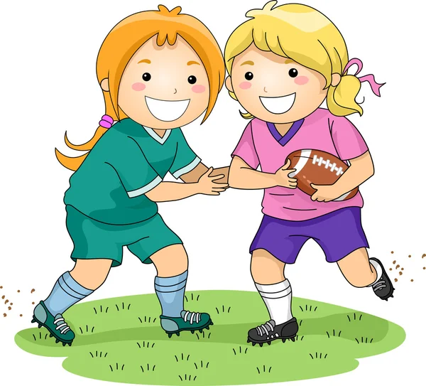 Girls Playing Football — Stock Photo, Image