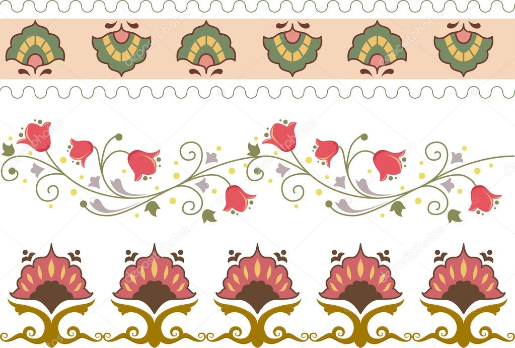 Seamless floral elements
