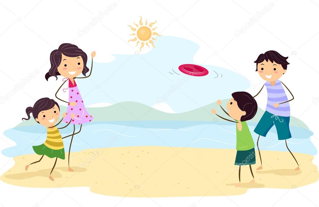Family Playing Frisbee