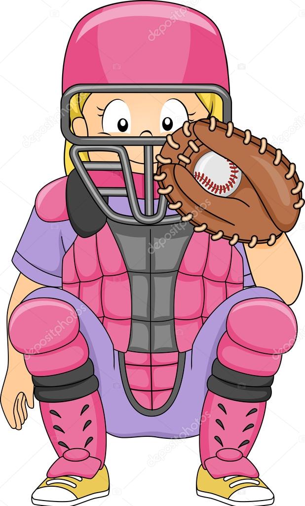 Baseball Catcher Helmet Cartoon Icon Stock Illustration - Download