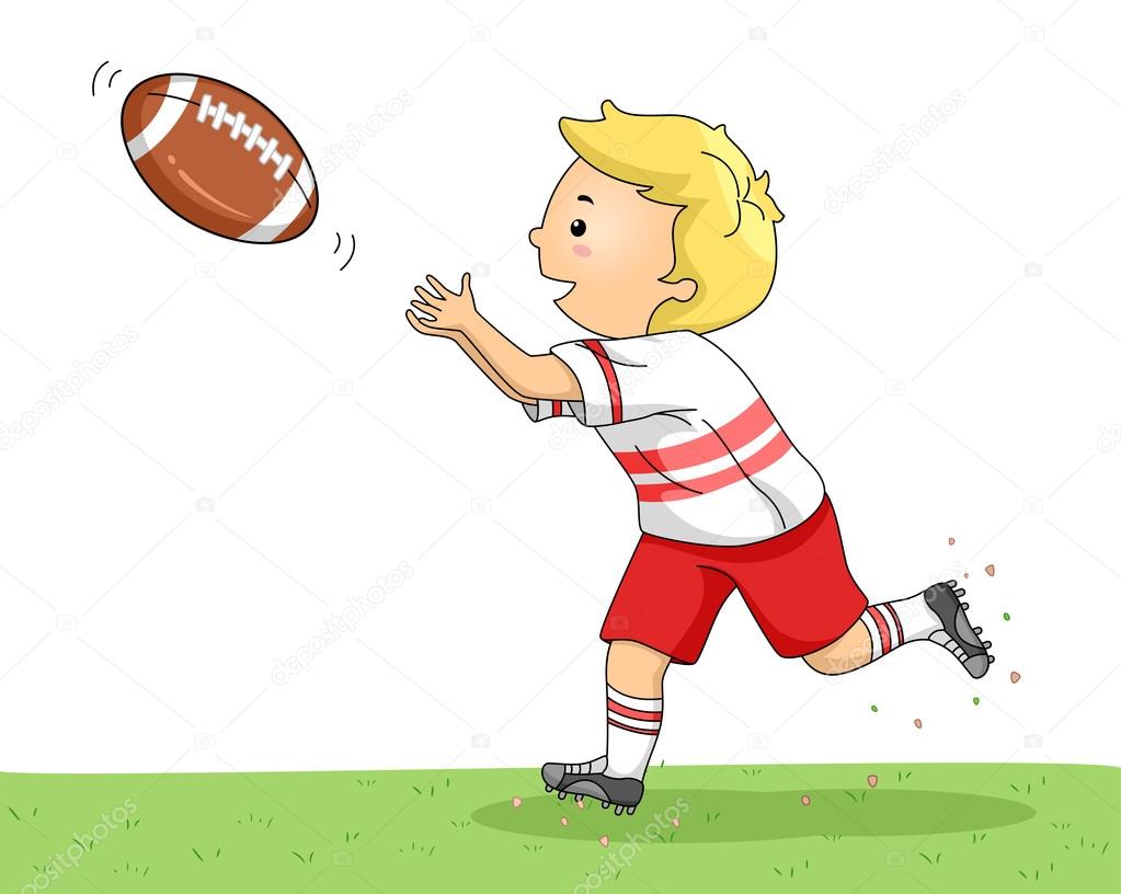 Boy Catching a Football