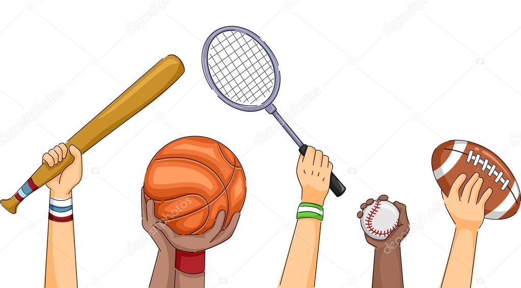 Hands Holding Sports Equipment Stock Photo by ©lenmdp 58948341