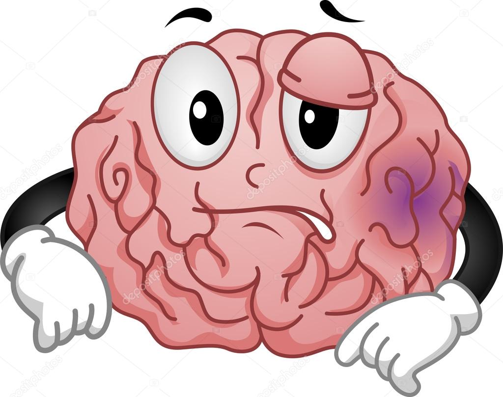 Bruised Brain Mascot Stock Photo by ©lenmdp 58949245