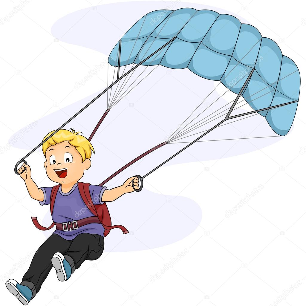 Boy Maneuvering Parachute