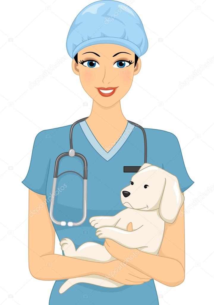 Veterinarian Cradling a Dog