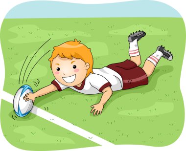 Bir gol puanlama Rugby oyuncusu