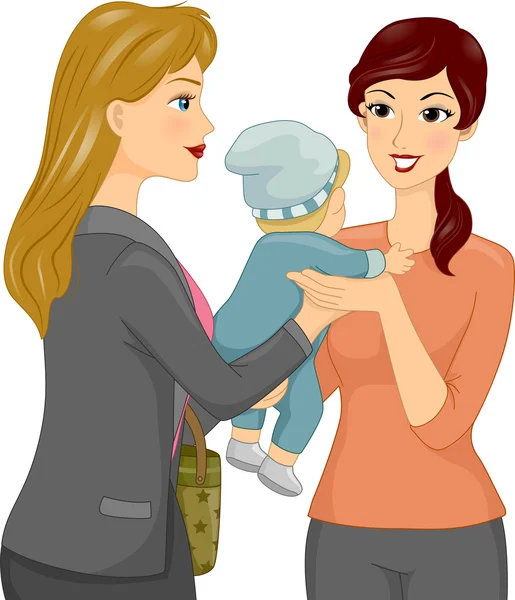 Female Babysitter Taking a Baby — Stock Photo, Image