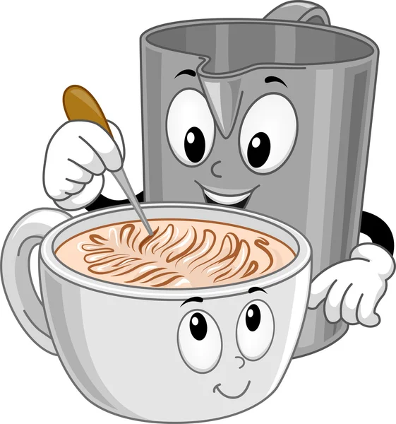 Latte Art Mascot — Stock Photo, Image