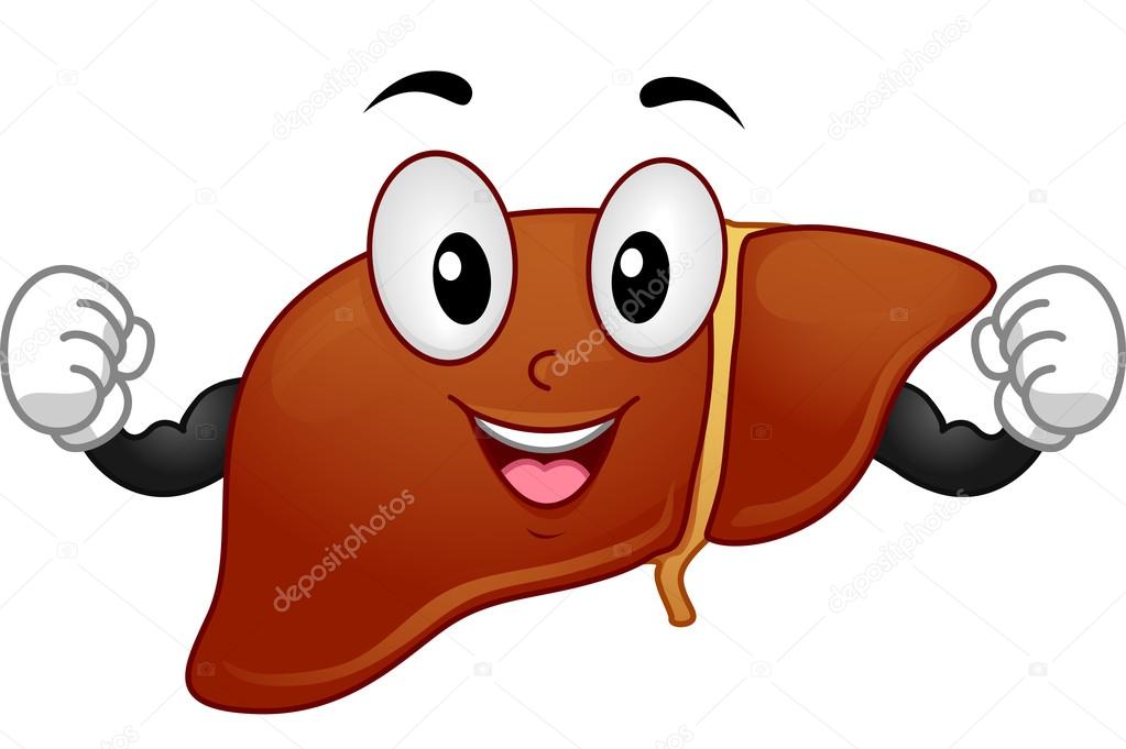 Liver Mascot Flexing Muscles